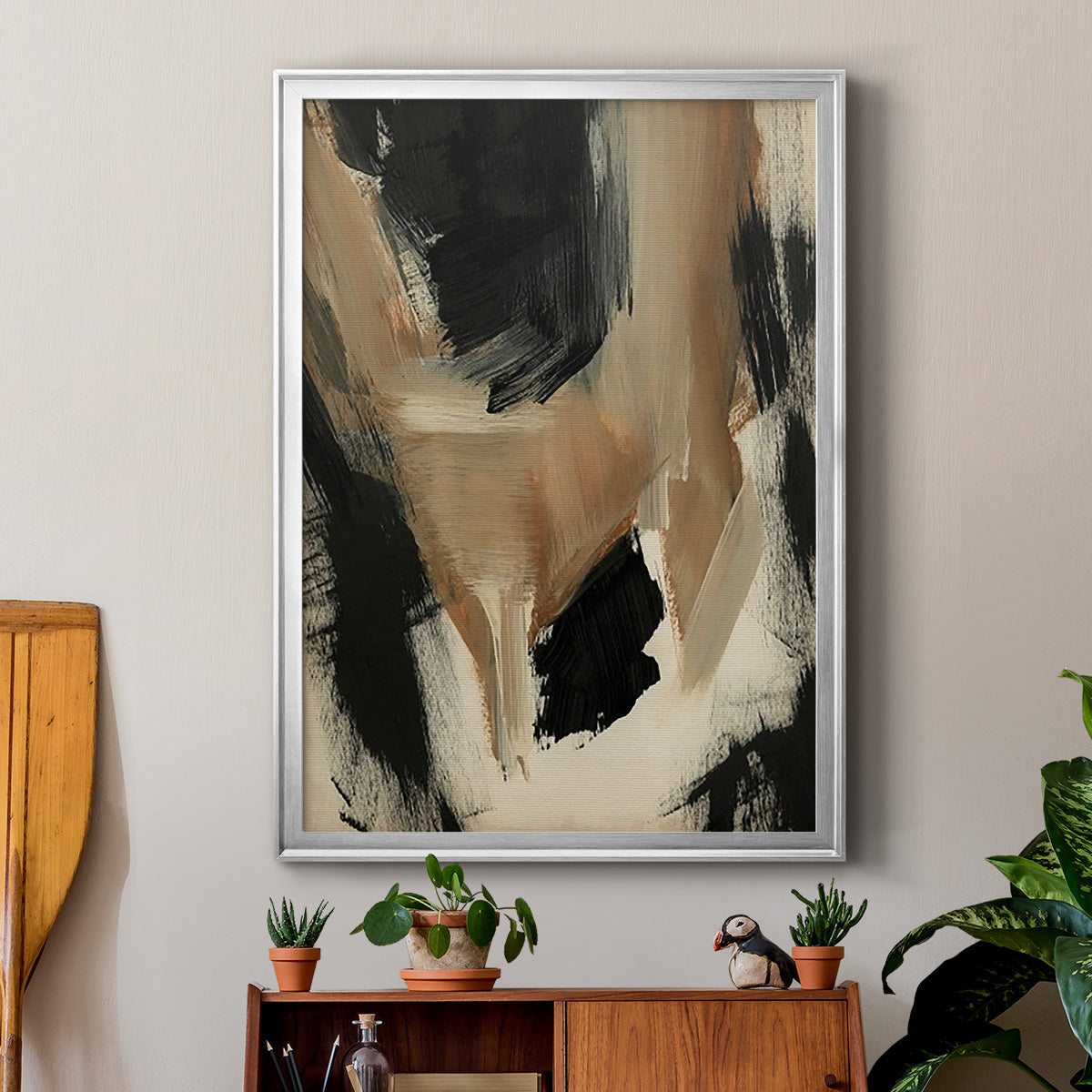 Baked Paintstrokes II - Modern Framed Canvas Print