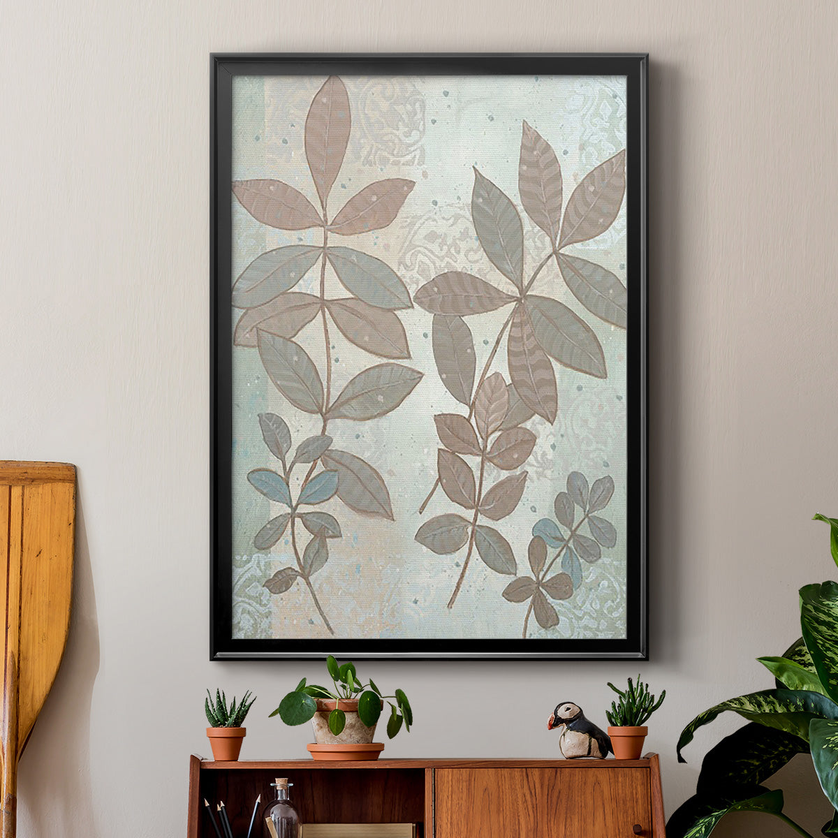 Leaf Cluster I - Modern Framed Canvas Print