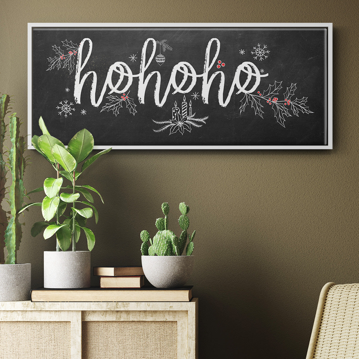 Ho Ho Ho - Floater Framed Canvas Print