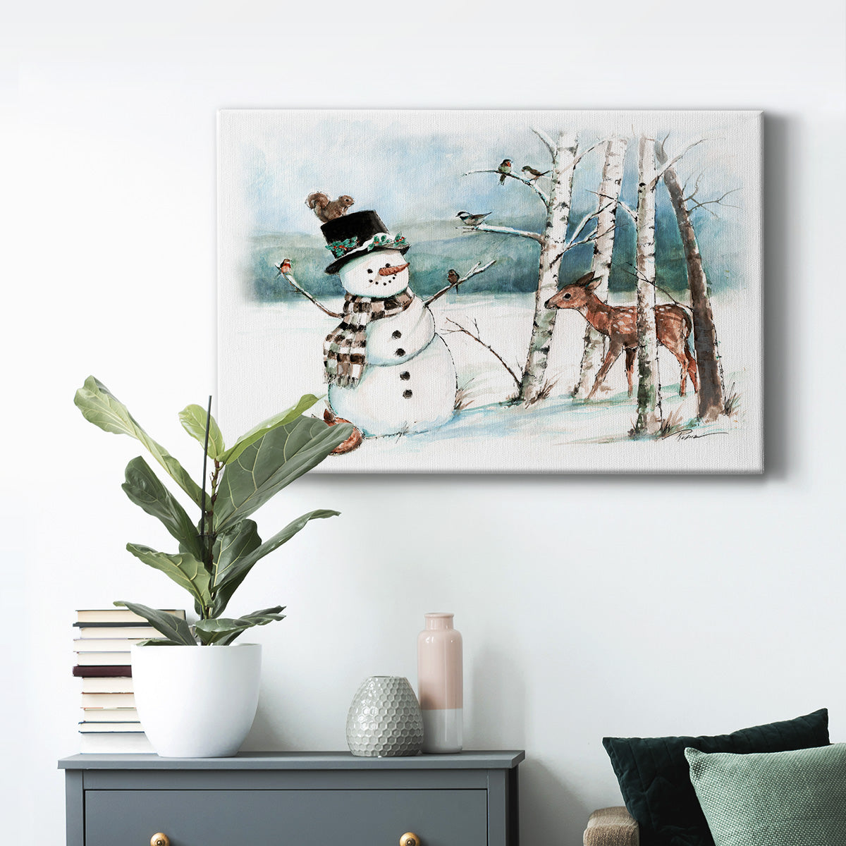 Snow Friends - Premium Gallery Wrapped Canvas  - Ready to Hang