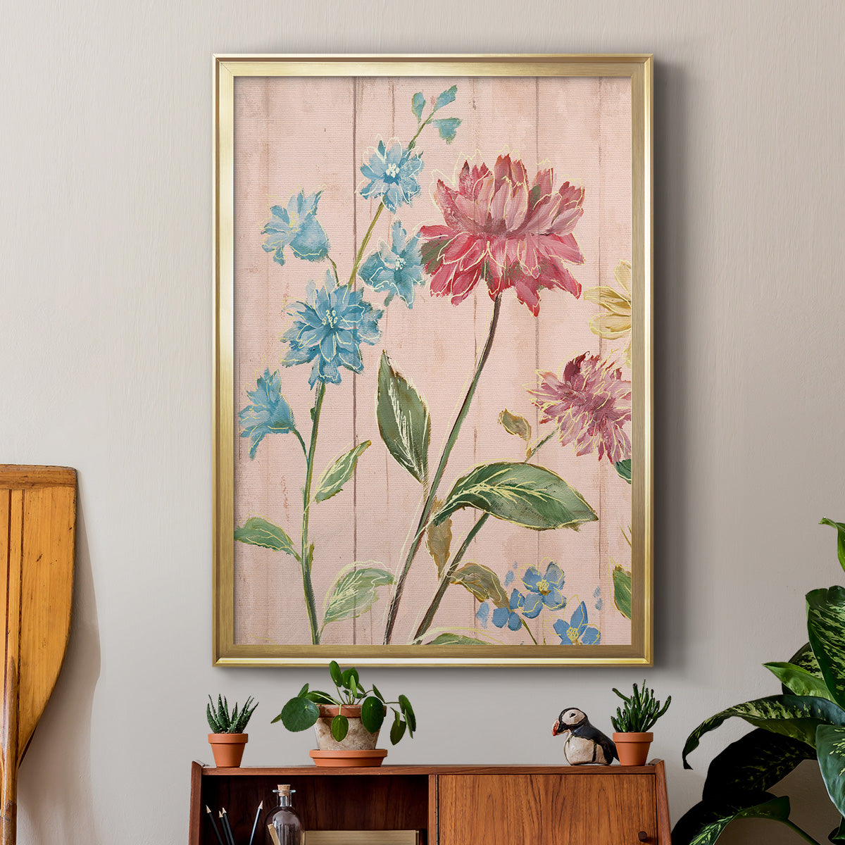 Wildflower Flutter I - Modern Framed Canvas Print