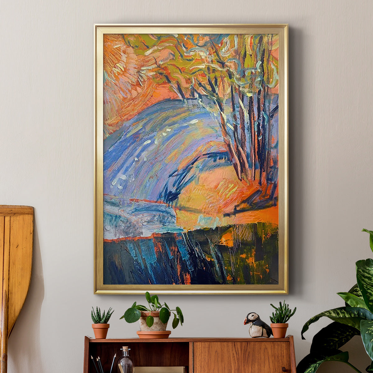 Cadmium Winter Solstice III - Modern Framed Canvas Print