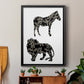 Ornamental Safari Animals I - Modern Framed Canvas Print