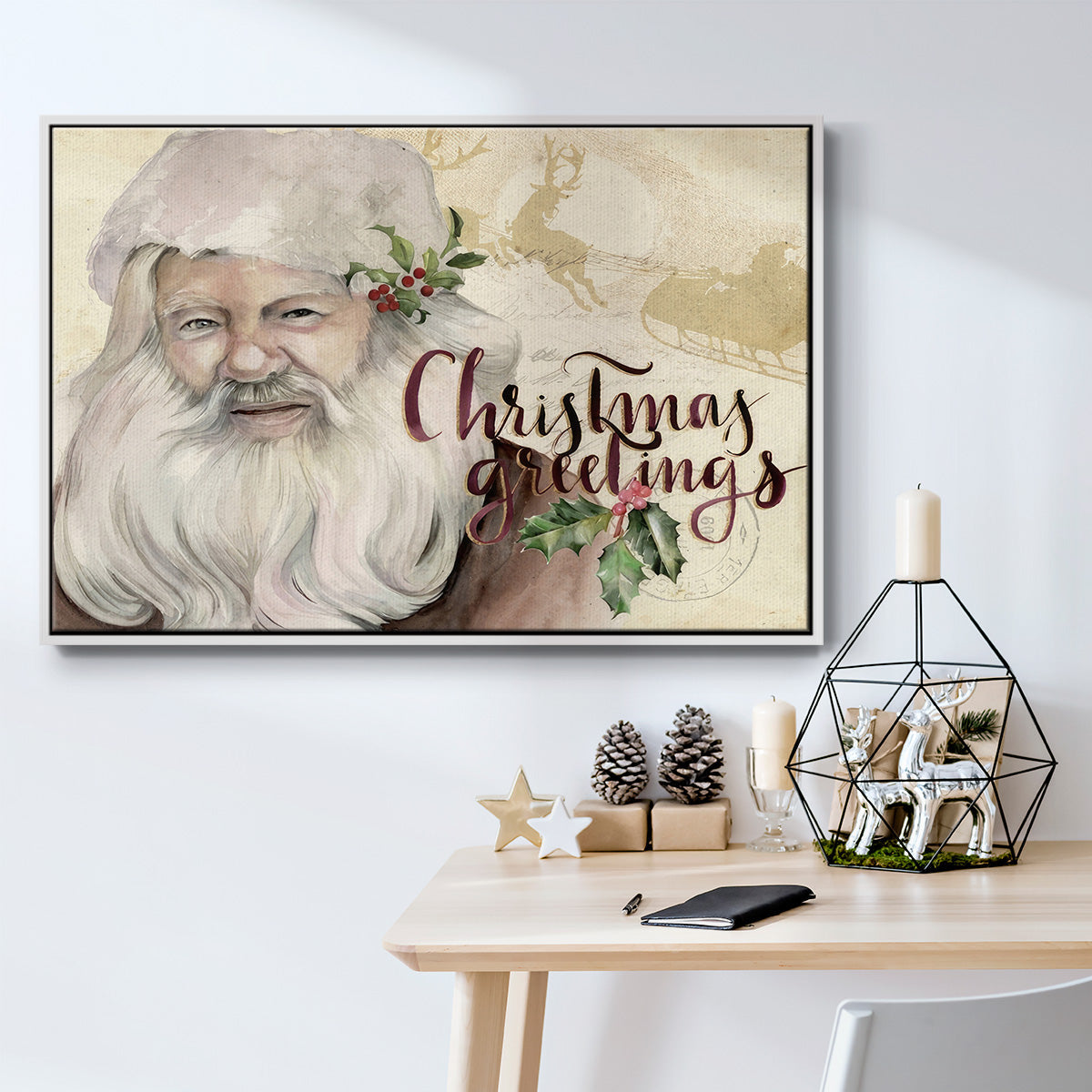 Christmas Greetings Collection A - Floater Framed Canvas Print