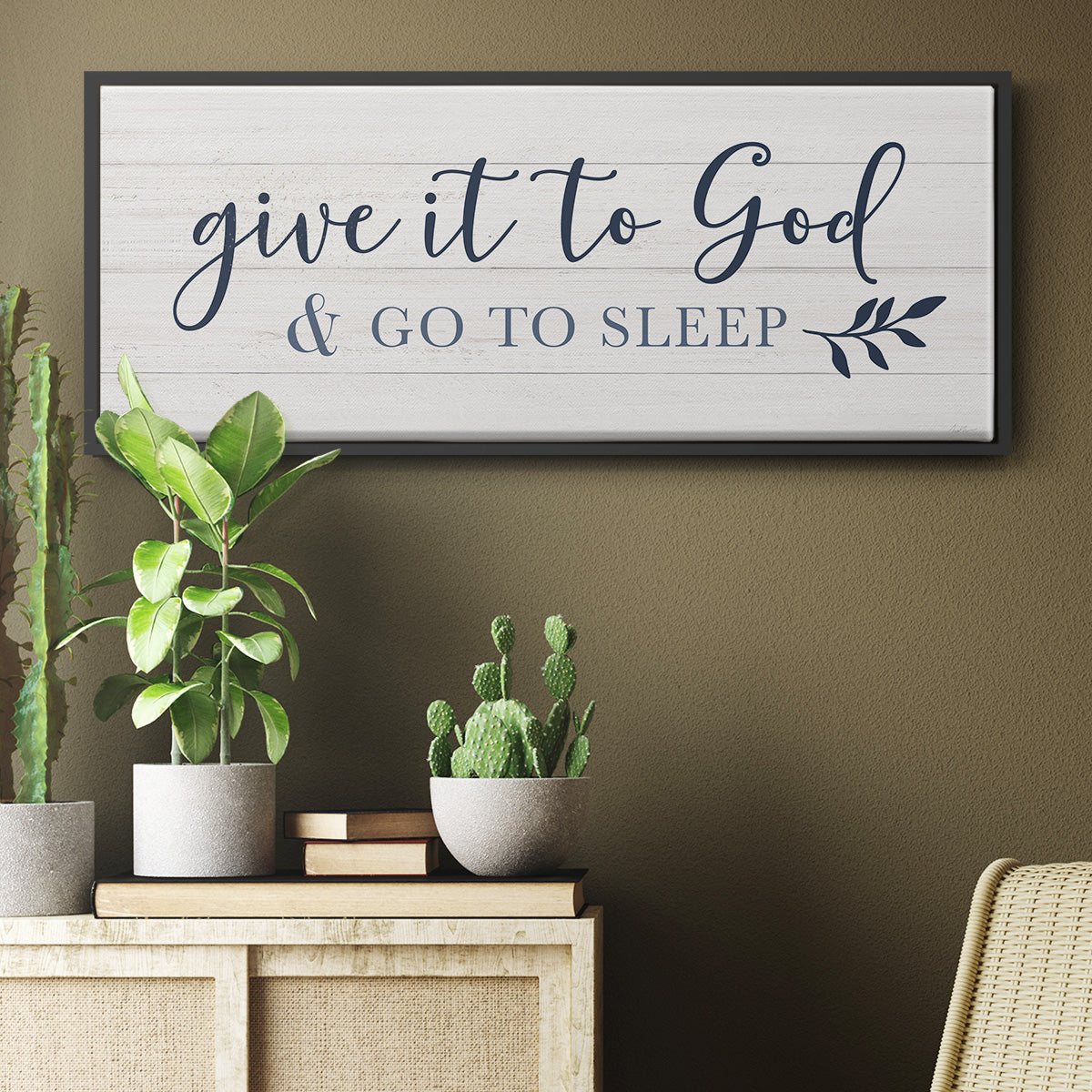 Give It To God - Floater Framed Canvas Print