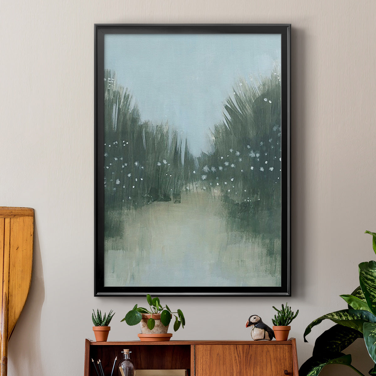 Marsh Morning Fog I - Modern Framed Canvas Print