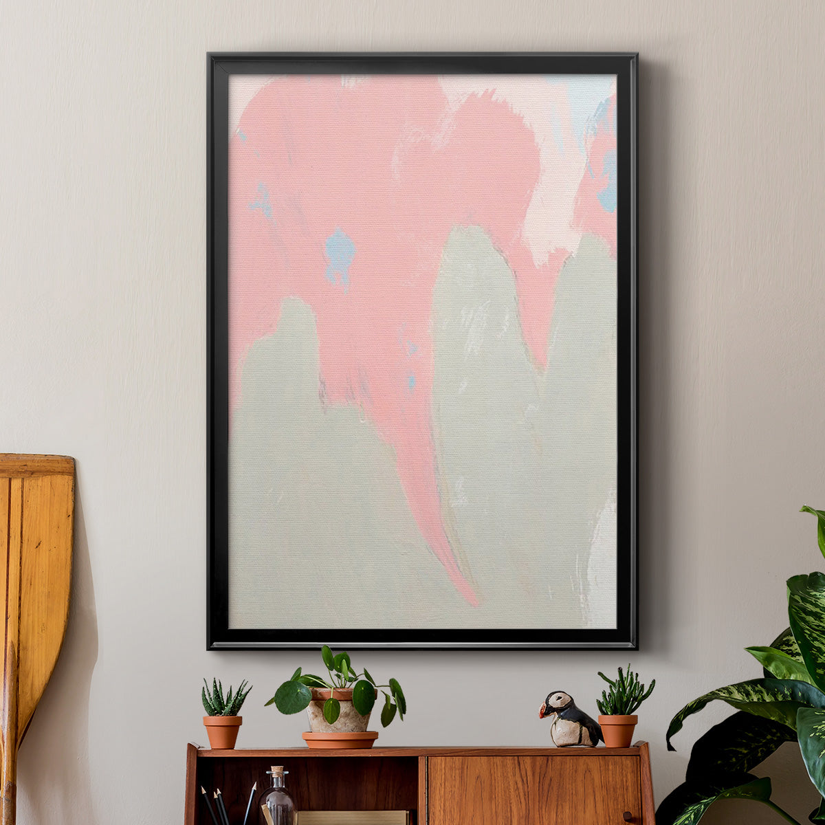 Blushing Abstract IV - Modern Framed Canvas Print