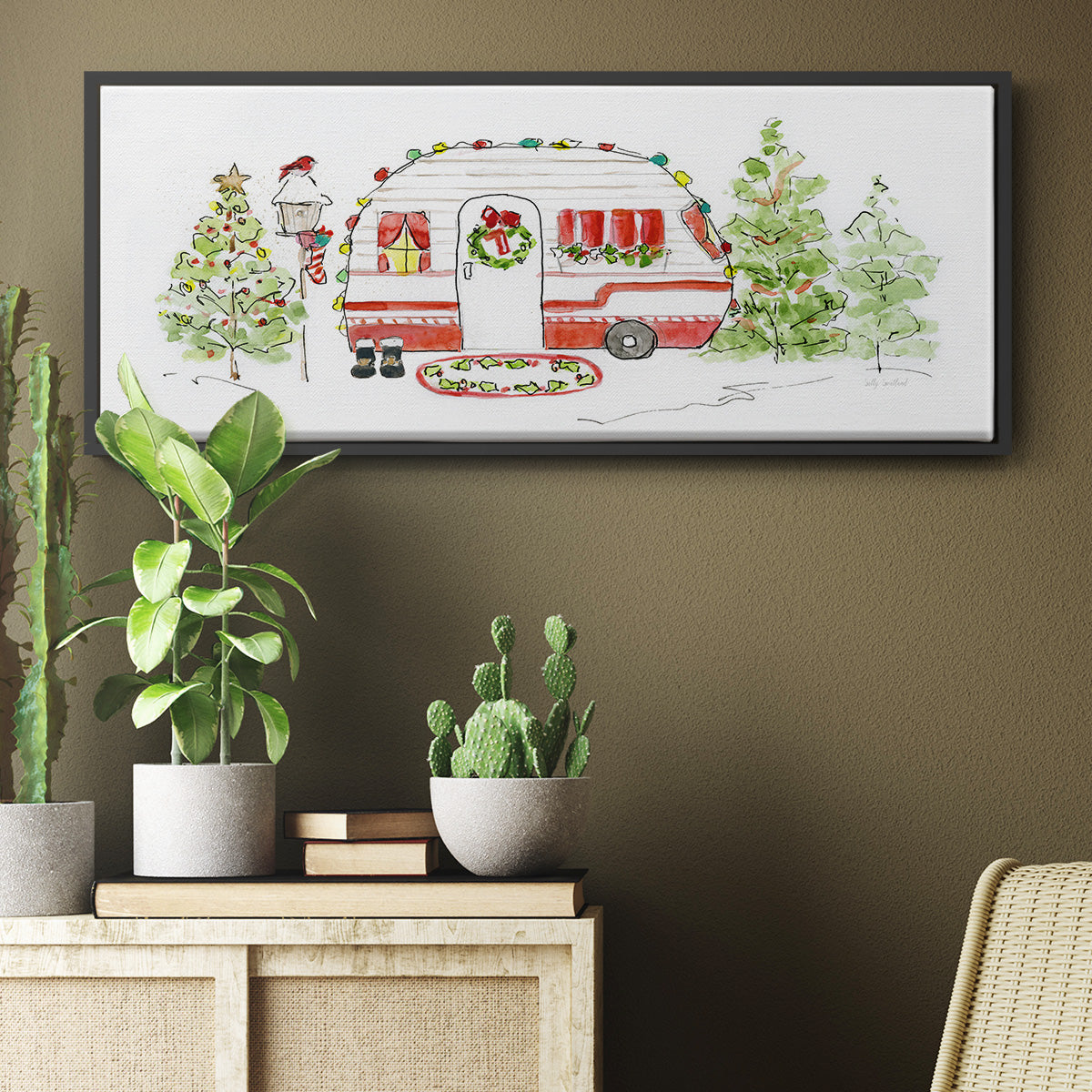 Holiday Camper I - Floater Framed Canvas Print