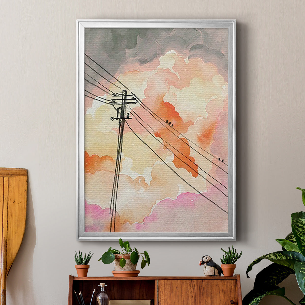 Cloudy Communication II - Modern Framed Canvas Print