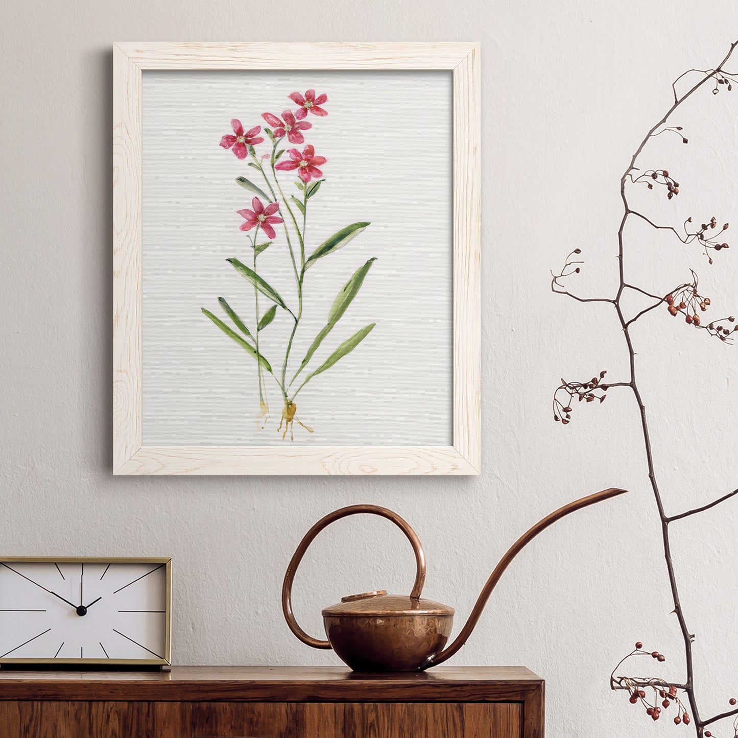 Delicate Pink II - Premium Canvas Framed in Barnwood - Ready to Hang