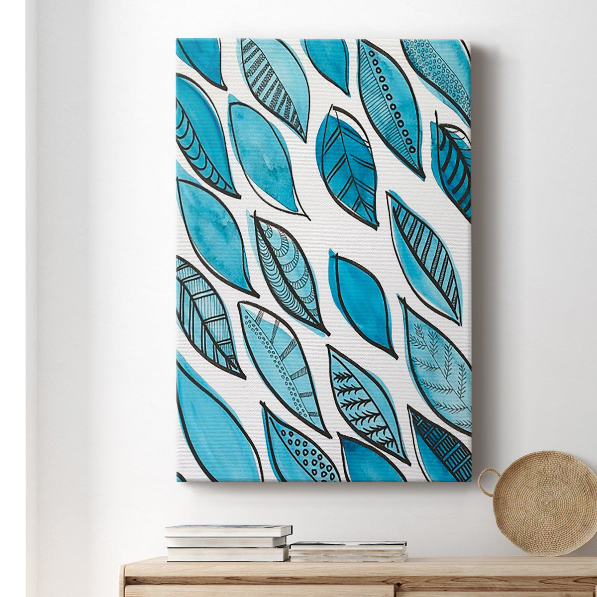 Patterned Leaf Shapes I - Canvas Art Print