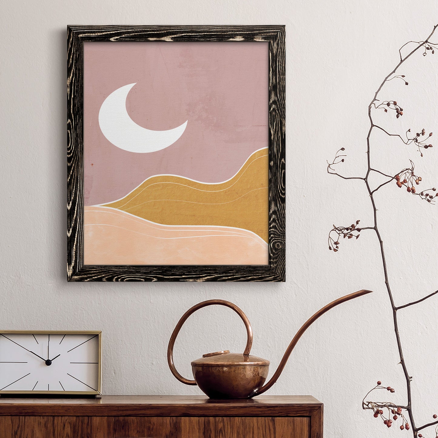 Sedona Moon - Barnwood Framed Canvas Print