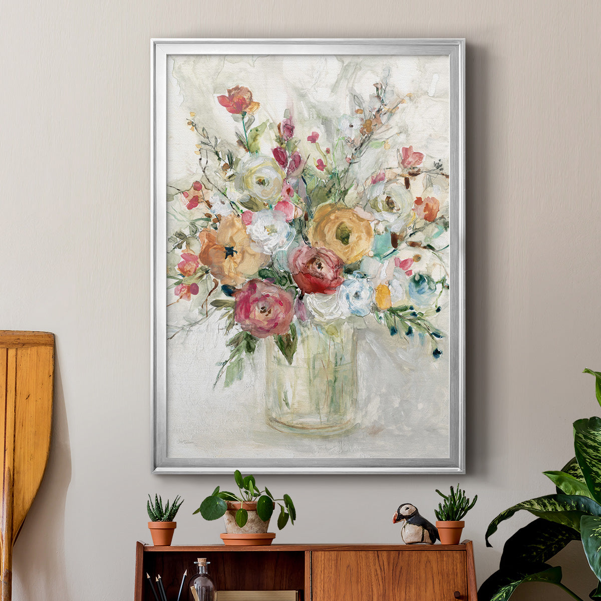 Contemporary Bouquet - Modern Framed Canvas Print