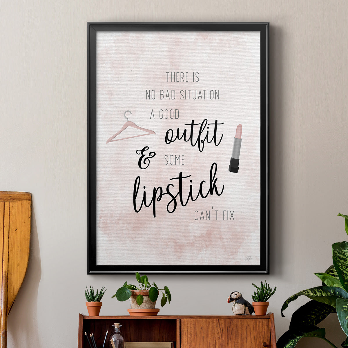 Outfit and Lipstick - Modern Framed Canvas Print