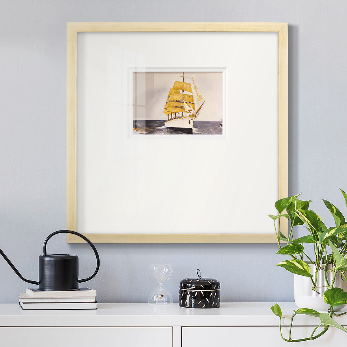 Golden Sailor Premium Framed Print Double Matboard