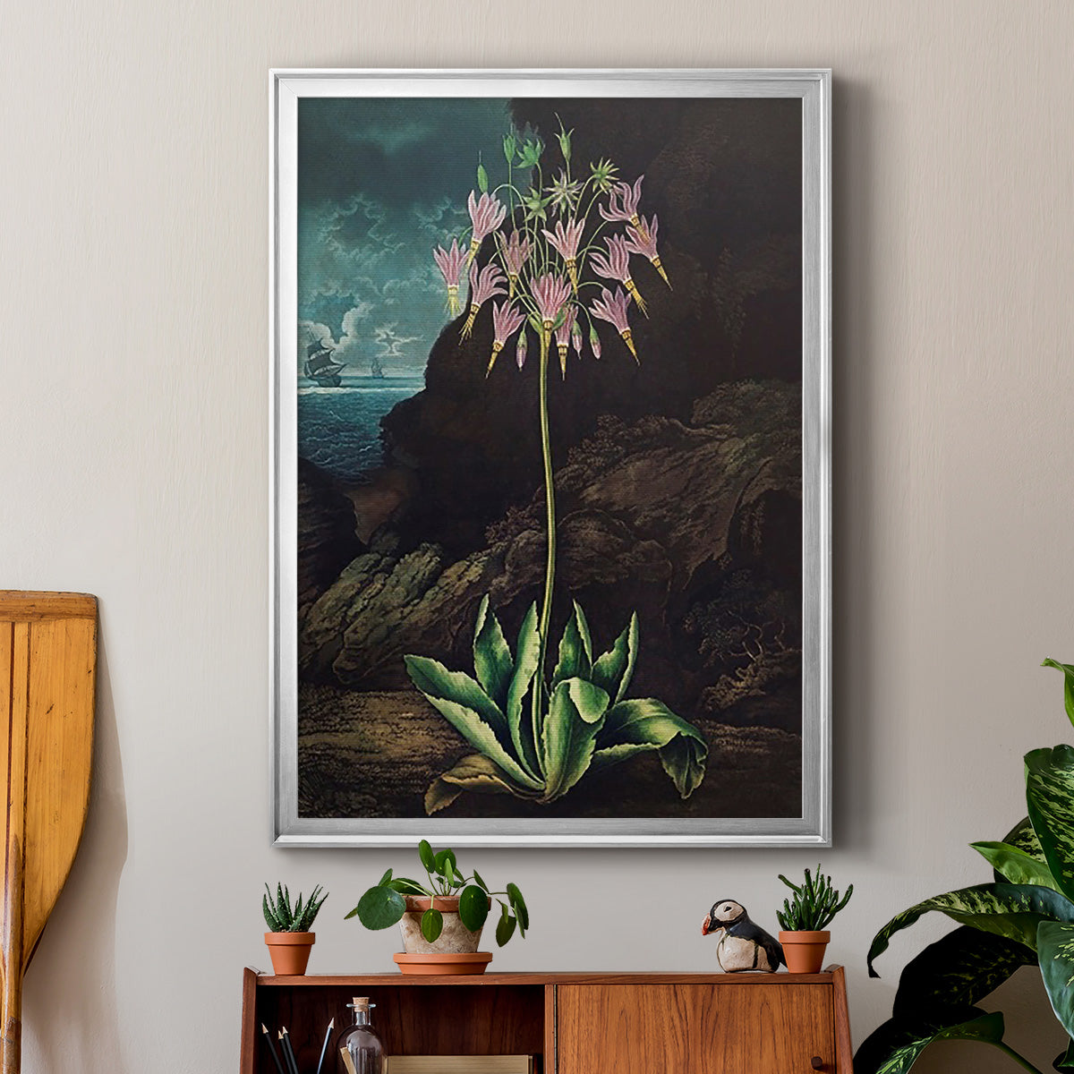 Temple of Flora II - Modern Framed Canvas Print