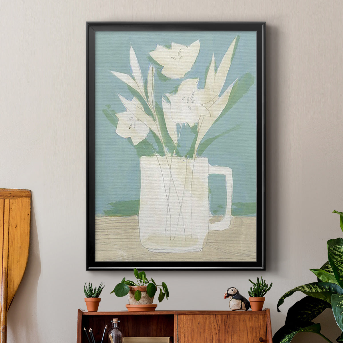 Muted Spring Arrangement III - Modern Framed Canvas Print