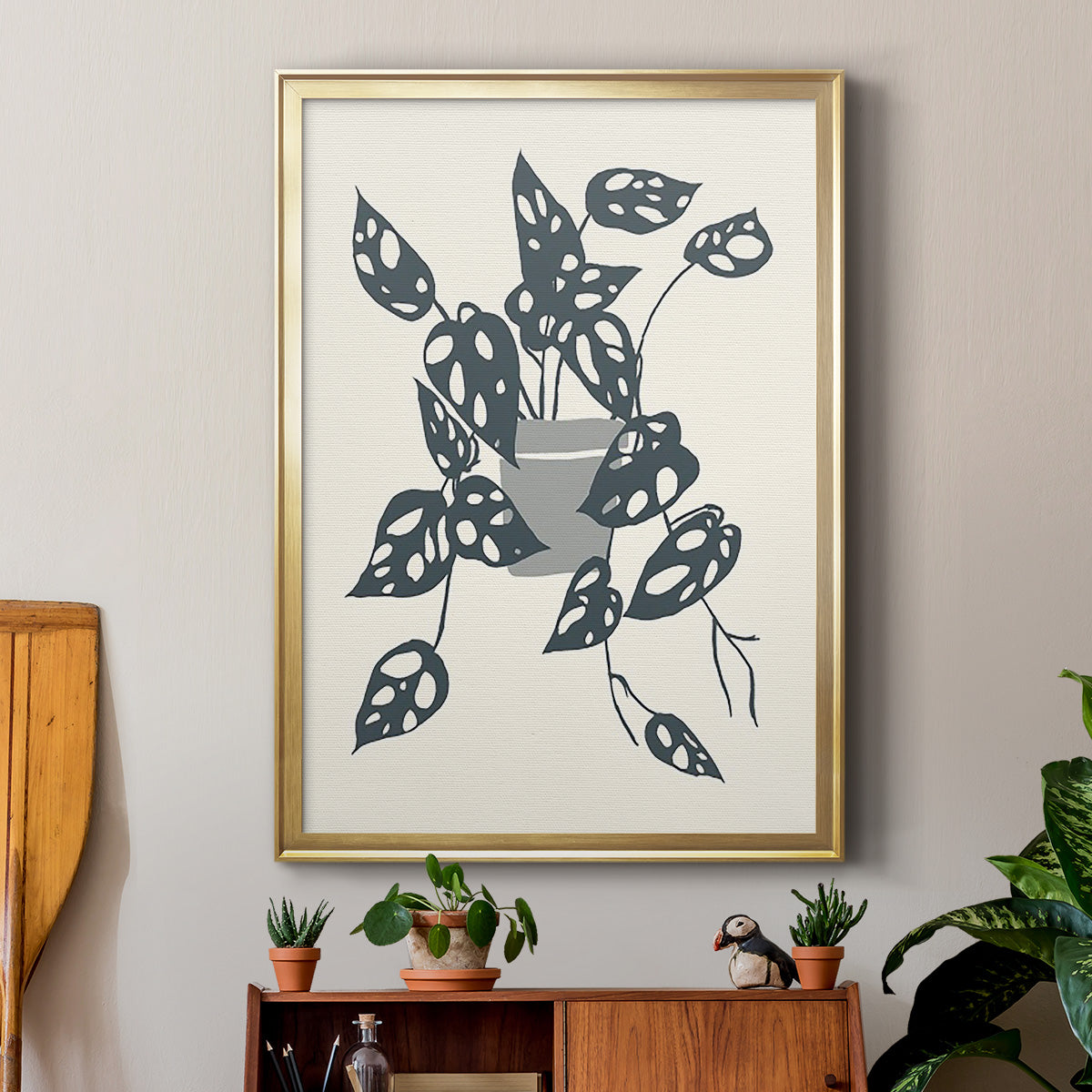 Growing Leaves IV - Modern Framed Canvas Print