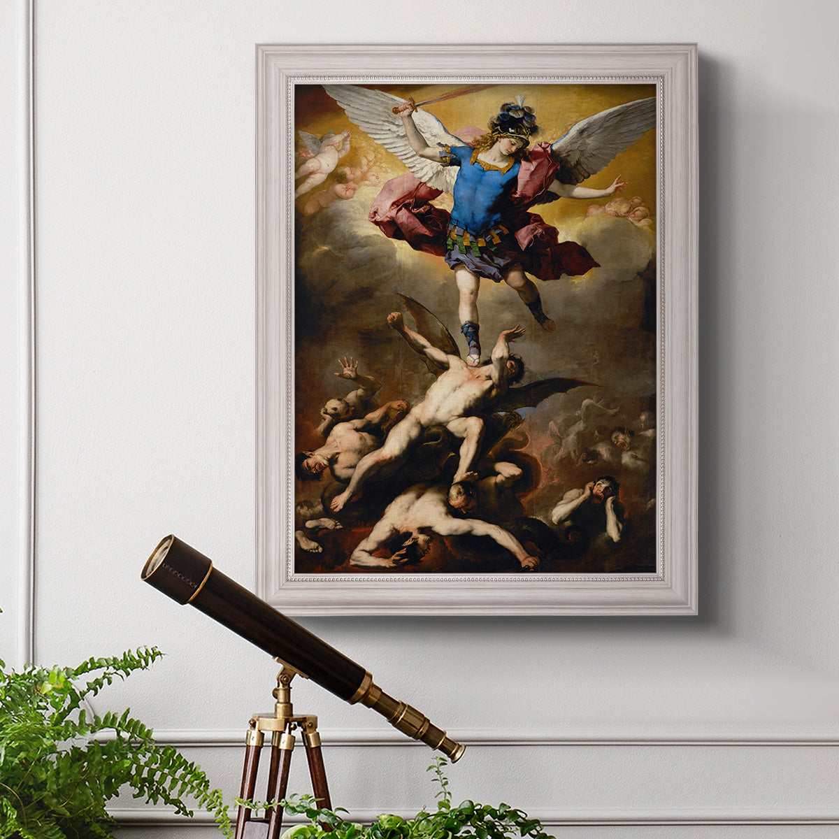 The Fall of the Rebel Angels - Ornate Framed Canvas Print