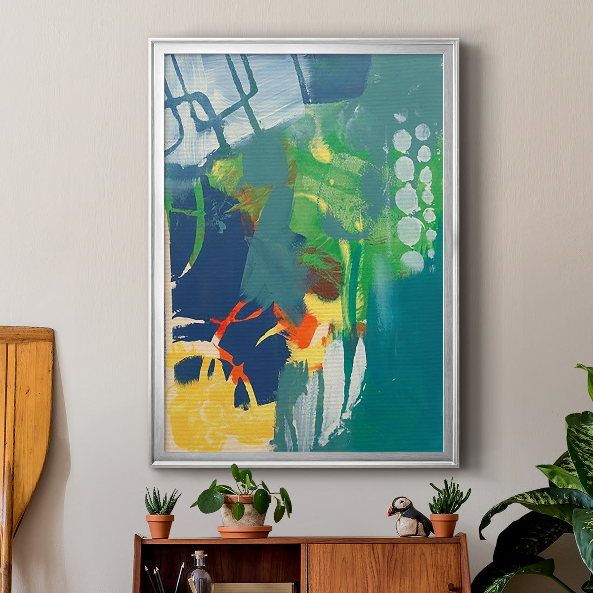 Tropical Graphics III - Modern Framed Canvas Print