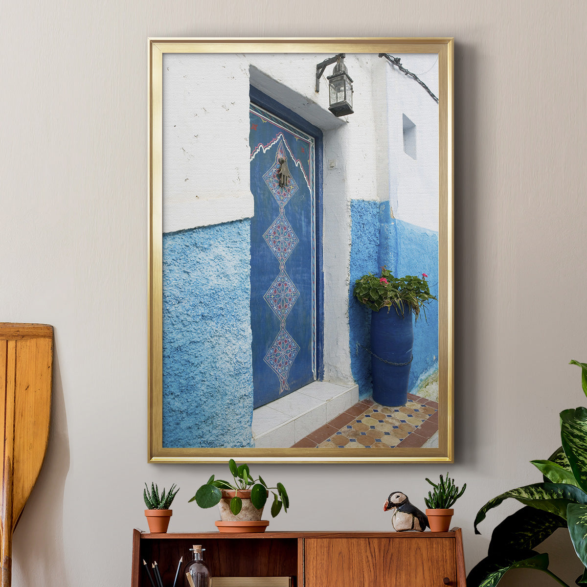 Morocco Door - Modern Framed Canvas Print