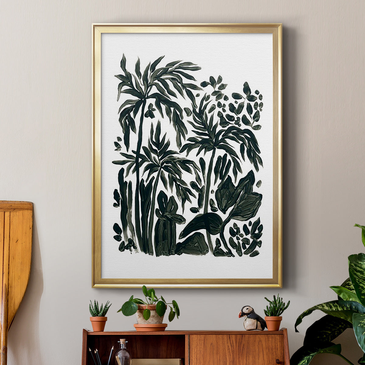Ink Jungle III - Modern Framed Canvas Print