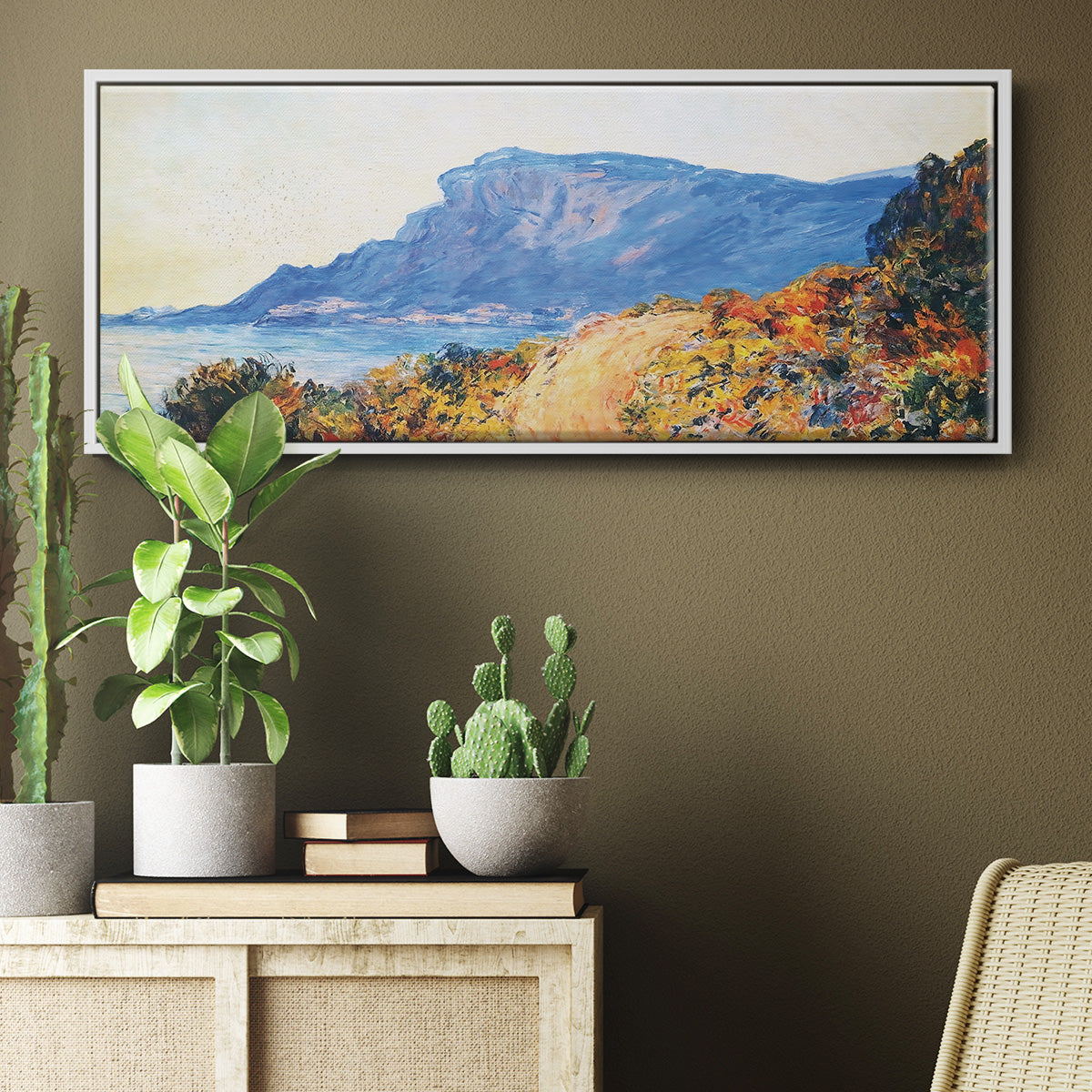 The Red Road at Cap Martin, Near Menton, 1884 - Floater Framed Canvas Print