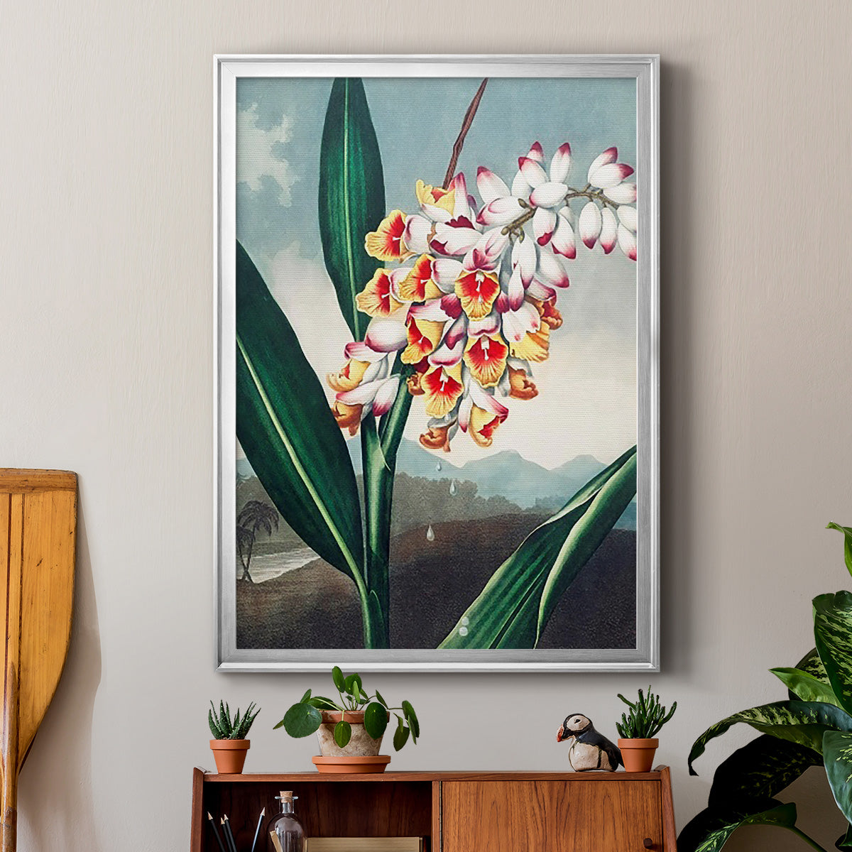 Temple of Flora VII - Modern Framed Canvas Print