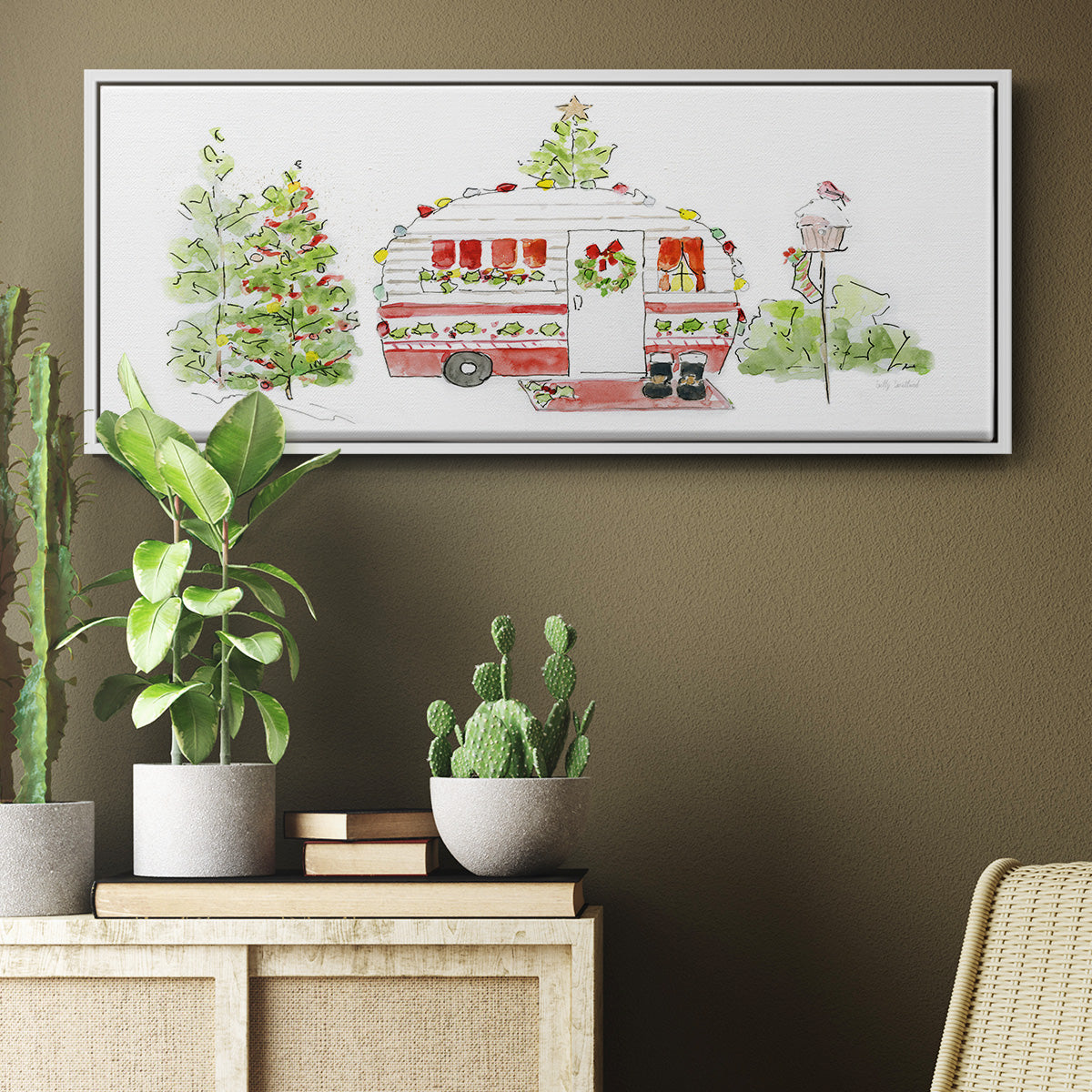 Holiday Camper II - Floater Framed Canvas Print