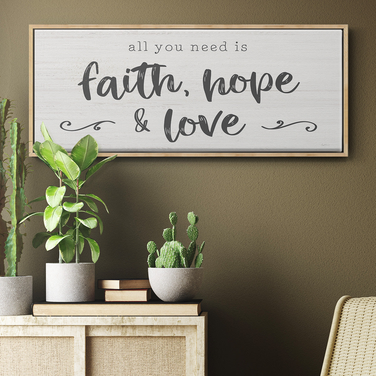 Faith Hope Love - Floater Framed Canvas Print