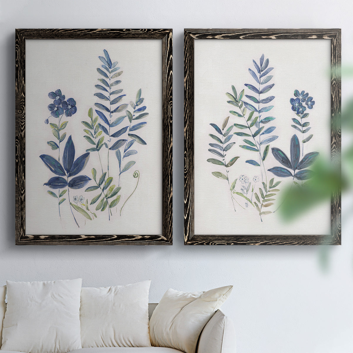 Fern Study I   - Premium Framed Canvas 2 Piece Set - Ready to Hang