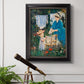 Intimate domestic genre scene by Édouard Manet in an ornate black frame with gilded inner detail displayed in a light-toned interior setting.