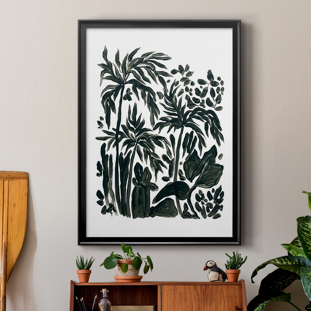 Ink Jungle III - Modern Framed Canvas Print