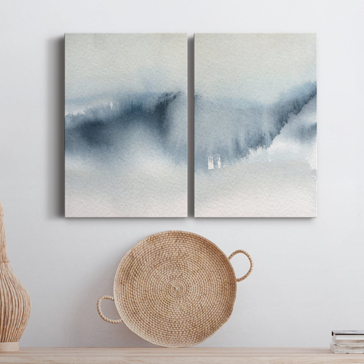 Summer Rain I Premium Gallery Wrapped Canvas - Ready to Hang - Set of 2 - 8 x 12 Each