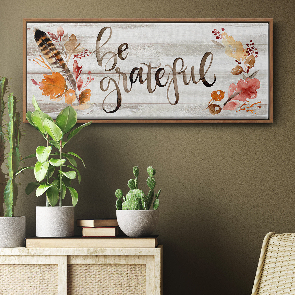 Grateful  - Floater Framed Canvas Print