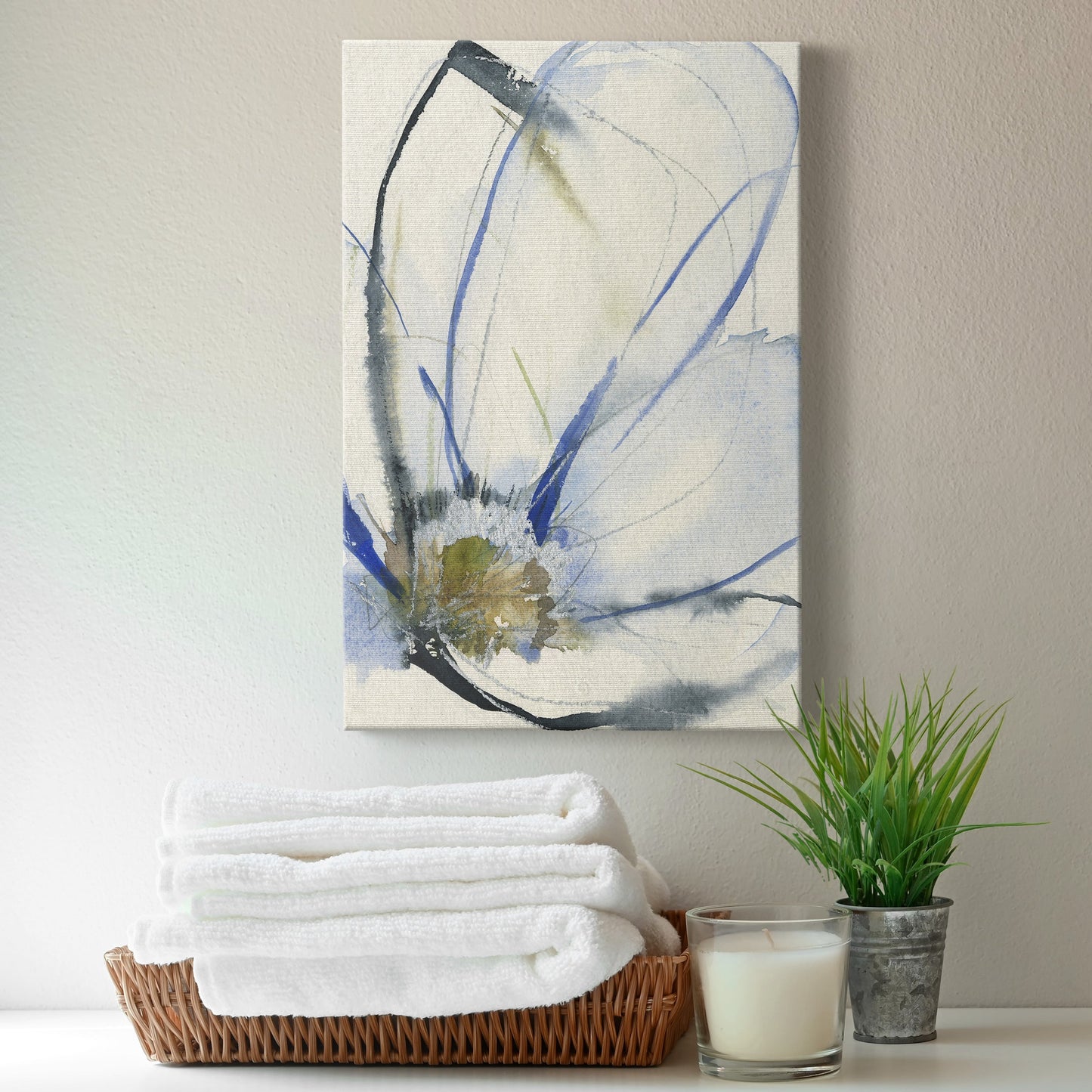 Cobalt & Paynes Petals II Premium Gallery Wrapped Canvas - Ready to Hang