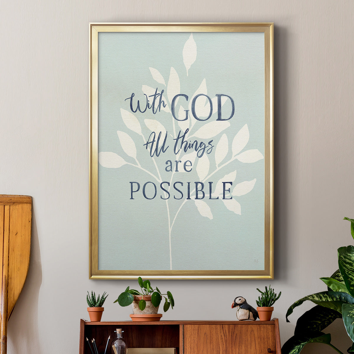 All Things - Modern Framed Canvas Print