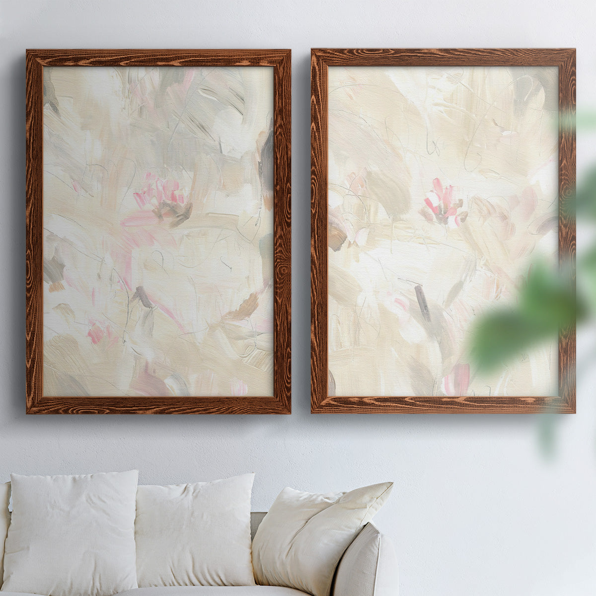 Soft Abstraction I - Premium Framed Canvas 2 Piece Set - Ready to Hang