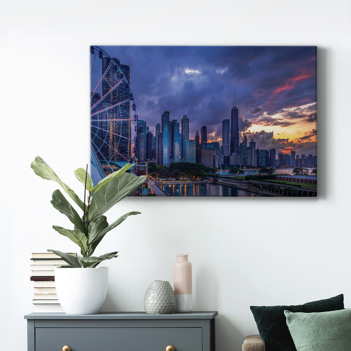 Chicago Skyline at Sunset - Canvas Art Print