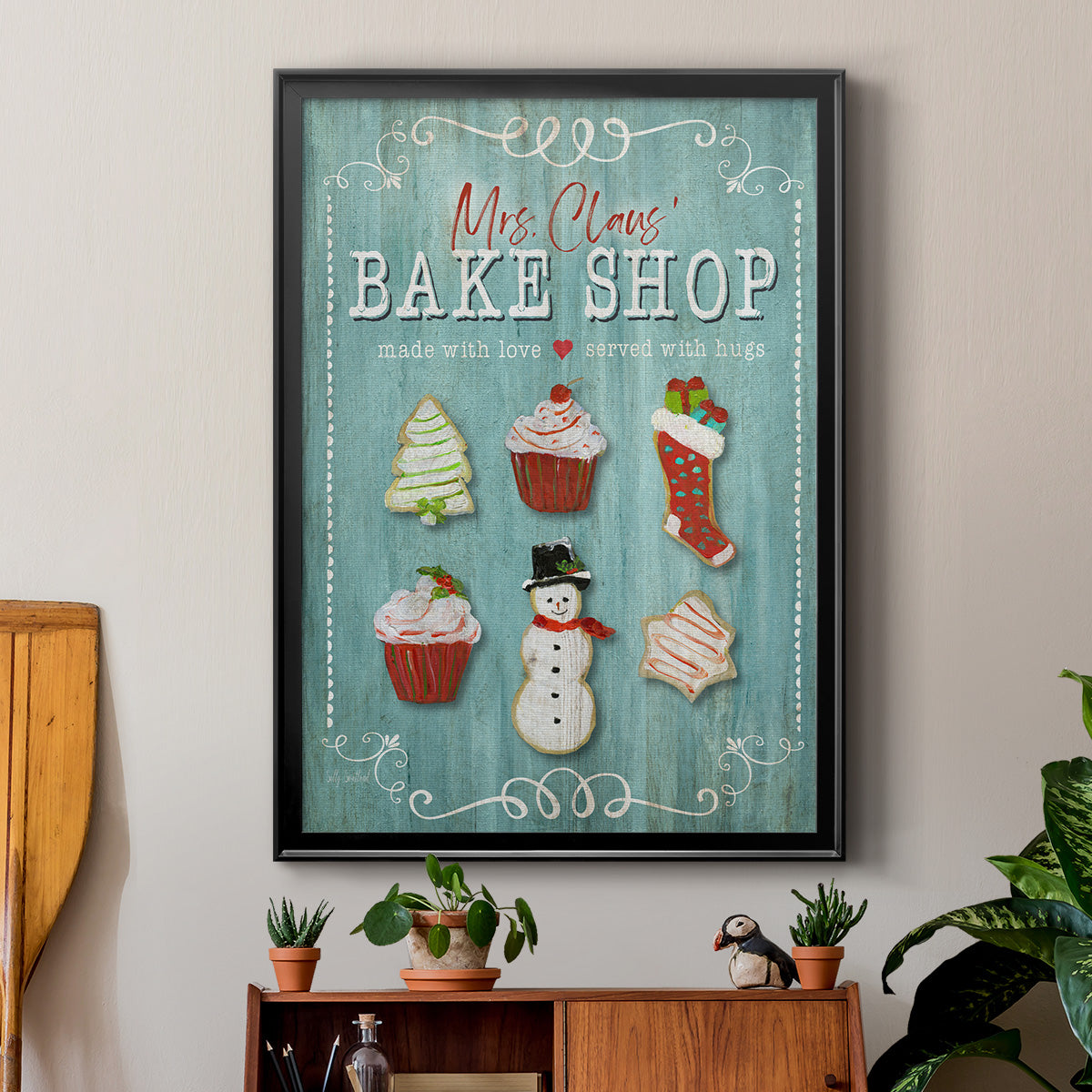 Mrs. Claus Bake Shop - Modern Framed Canvas Print