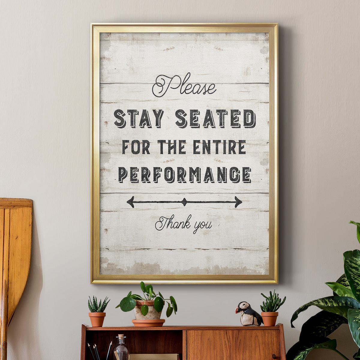 Please Stay Seated - Modern Framed Canvas Print