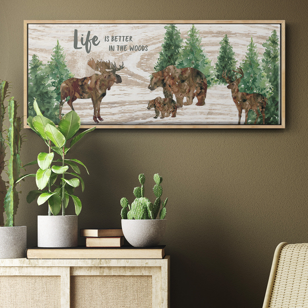 Better in the Woods - Floater Framed Canvas Print