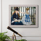 Impressionist urban scene near a railway by Édouard Manet in an ornate weathered white frame displayed in a light-toned interior setting.