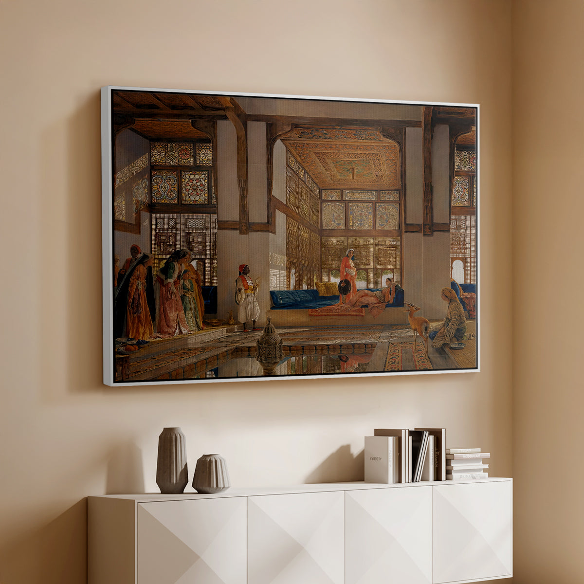 A Lady Receiving Visitors (The Reception), 1873 - Floater Framed Canvas Print