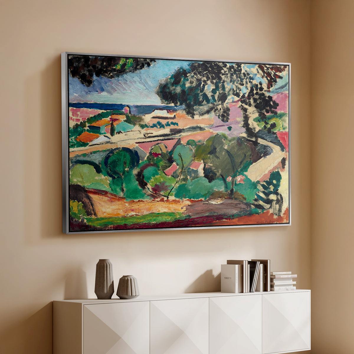 Landscape at Collioure, 1907 - Floater Framed Canvas Print