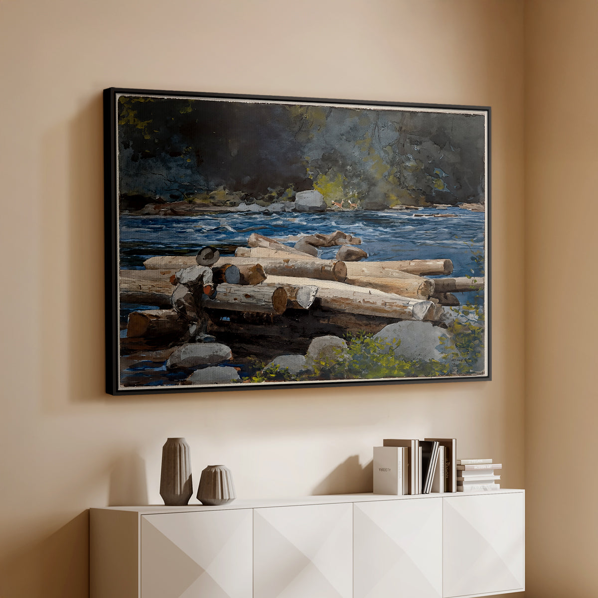 Hudson River, 1892 - Floater Framed Canvas Print