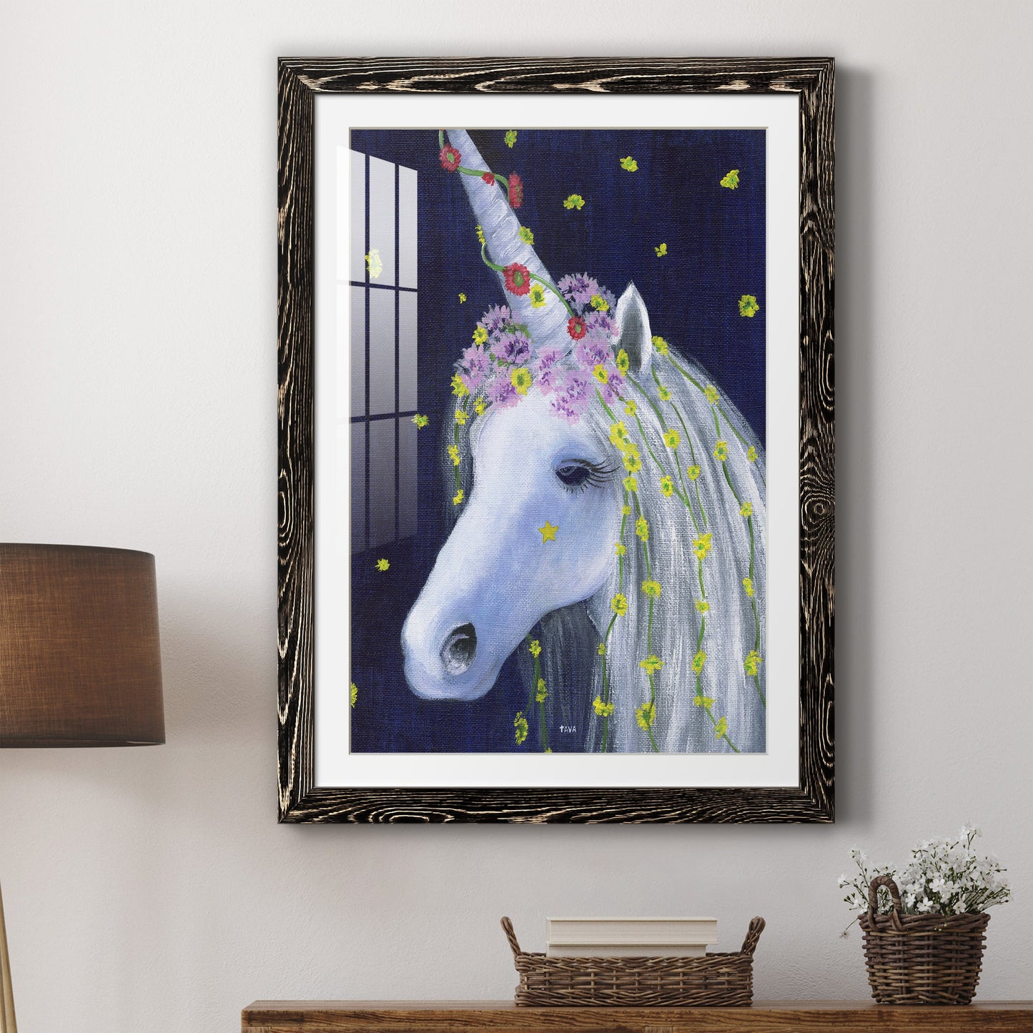 Unicorn IV - Premium Framed Print - Distressed Barnwood Frame - Ready to Hang