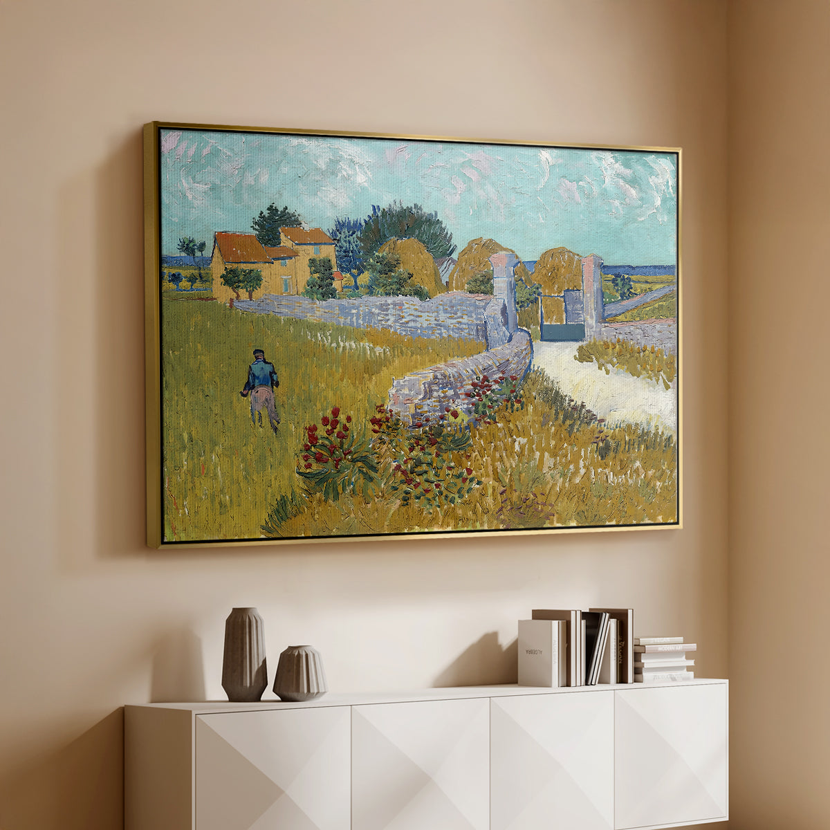 Farmhouse in Provence, 1888 - Floater Framed Canvas Print