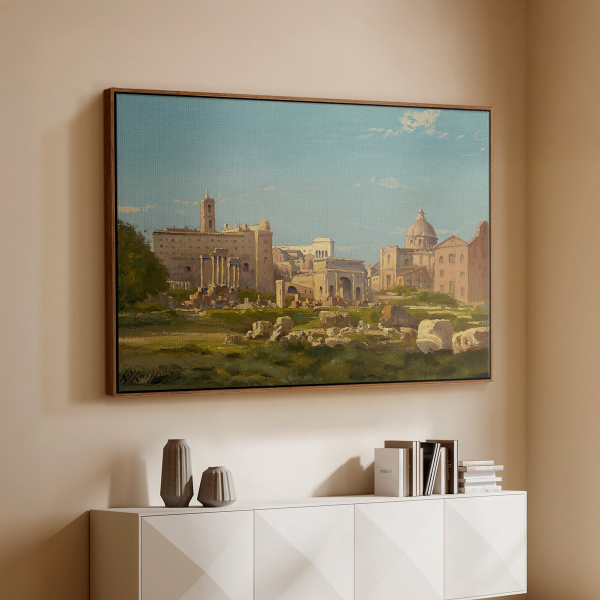 The Roman Forum, c. 1860 - Floater Framed Canvas Print
