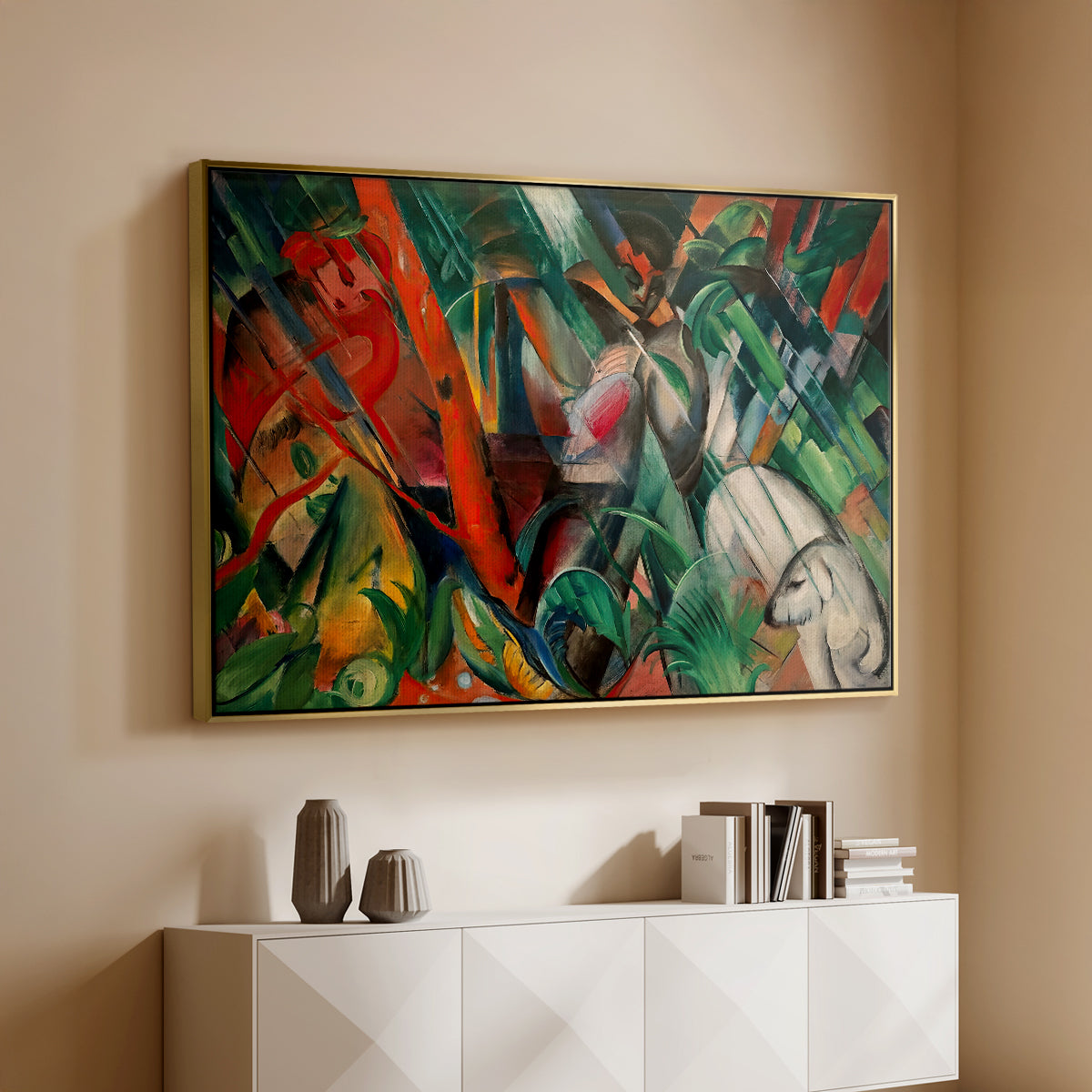 In the Rain, 1912 - Floater Framed Canvas Print